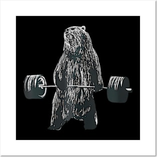 Lifting Motivation Gym Strong Grizzly Bear Posters and Art